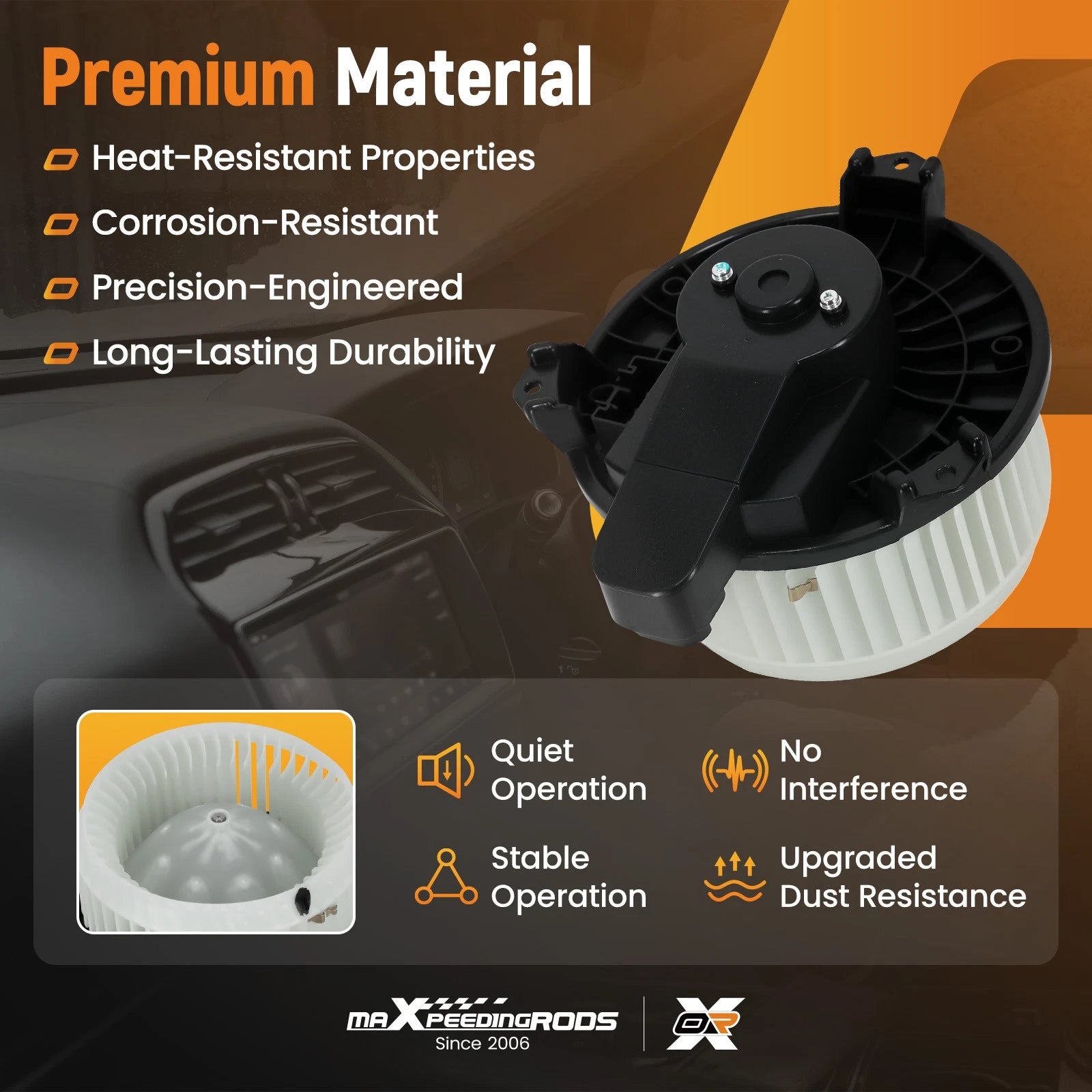 Heater Blower Motor Fan for Jeep Wrangler JK Ram 1500 (2014–2018)