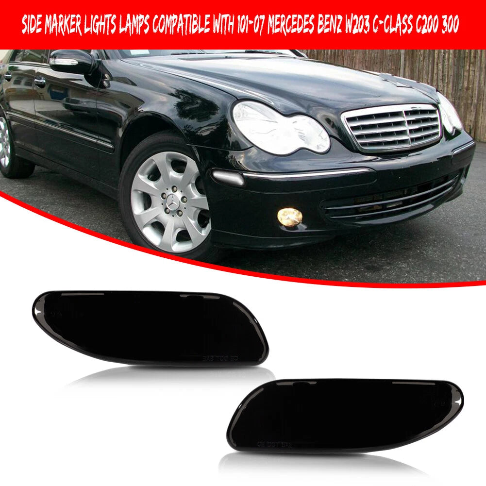 Smoked White LED Side Marker Light for Mercedes Benz W203 C-Class (2001–2007)
