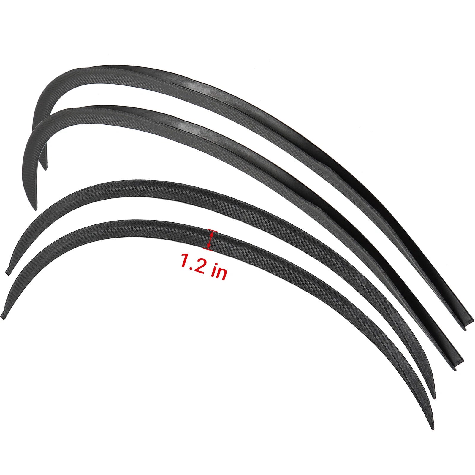 Set of 4 Carbon Fiber Style Wheel Arch Protector Trim for Cars