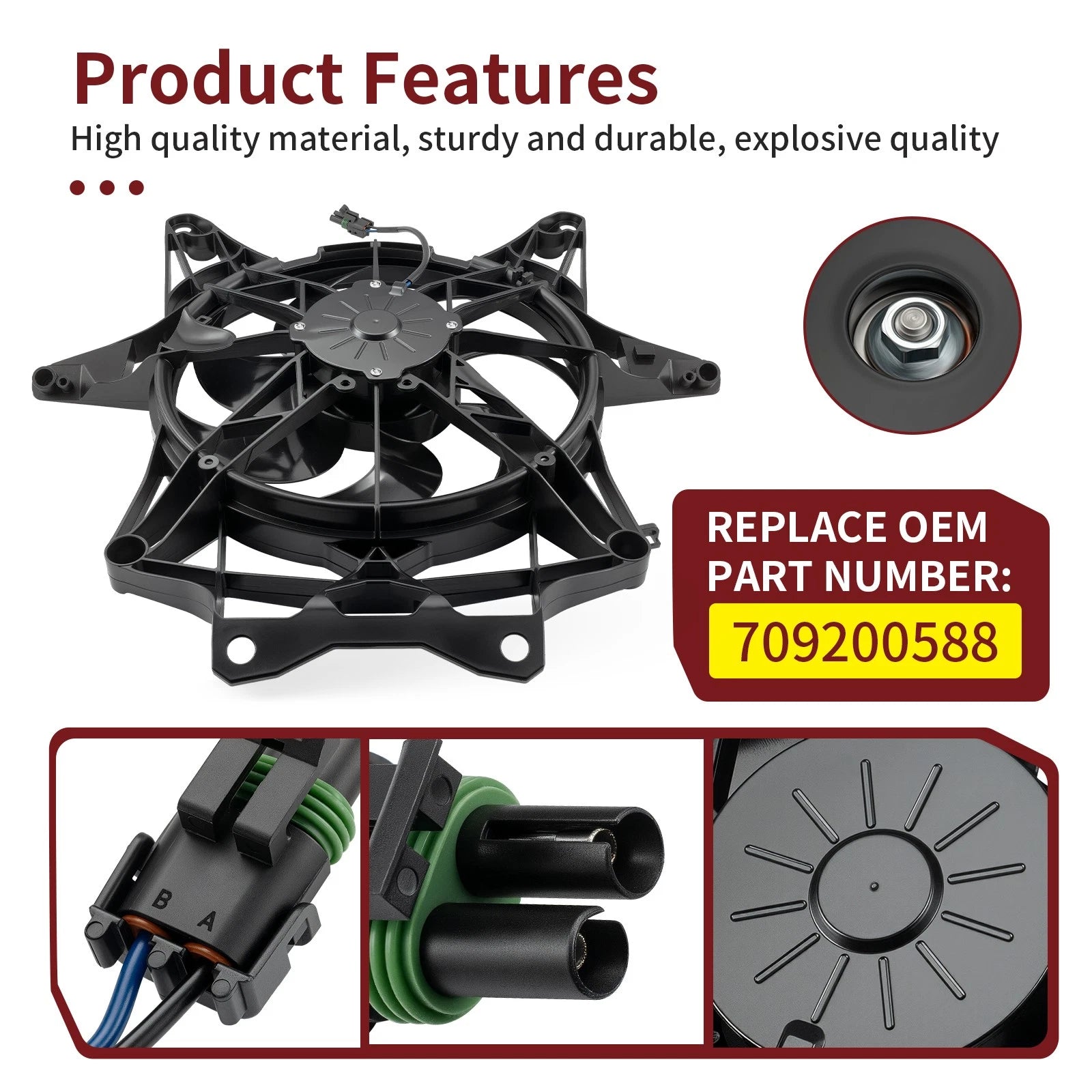 Cooling Radiator Fan & Shroud for Can-Am Maverick X3 (2017–2024) 709200588