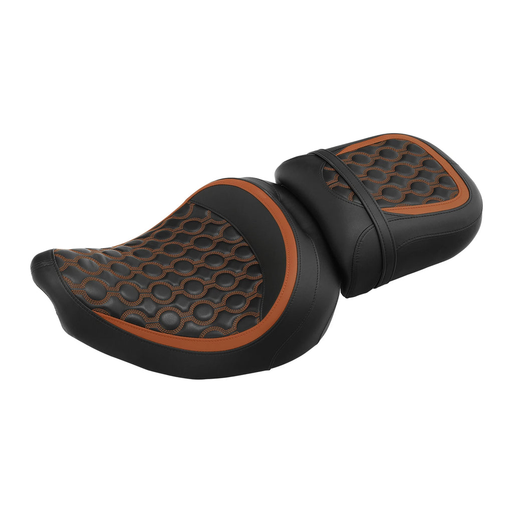 Driver Passenger Seat for Indian Chieftain Limited (2017–2024) Black Orange