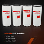 4X Diesel Oil Fuel Filter Change Kit for Volvo D12 D13 (LF667, LF3654, FF5507)