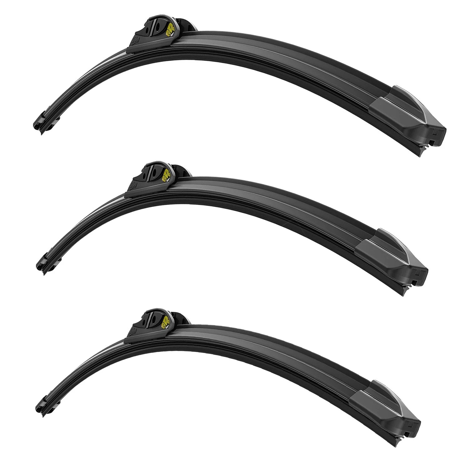 3pc Wiper Blade Kit for Valeo Ultimate Beam (16" Front Left/Right, 14" Rear)