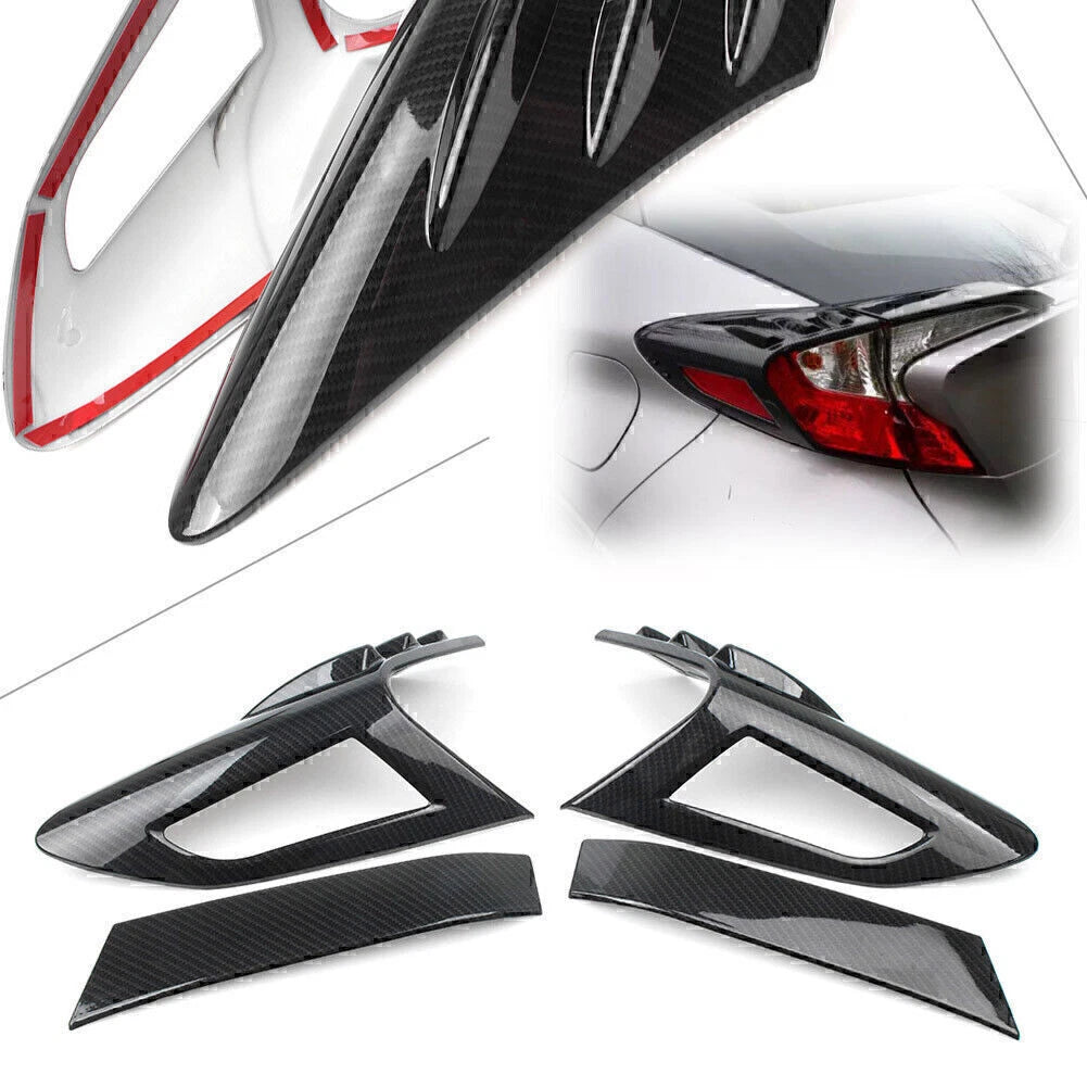 Carbon Fiber Rear Taillight Cover Trim for Toyota CHR (2016–2018)