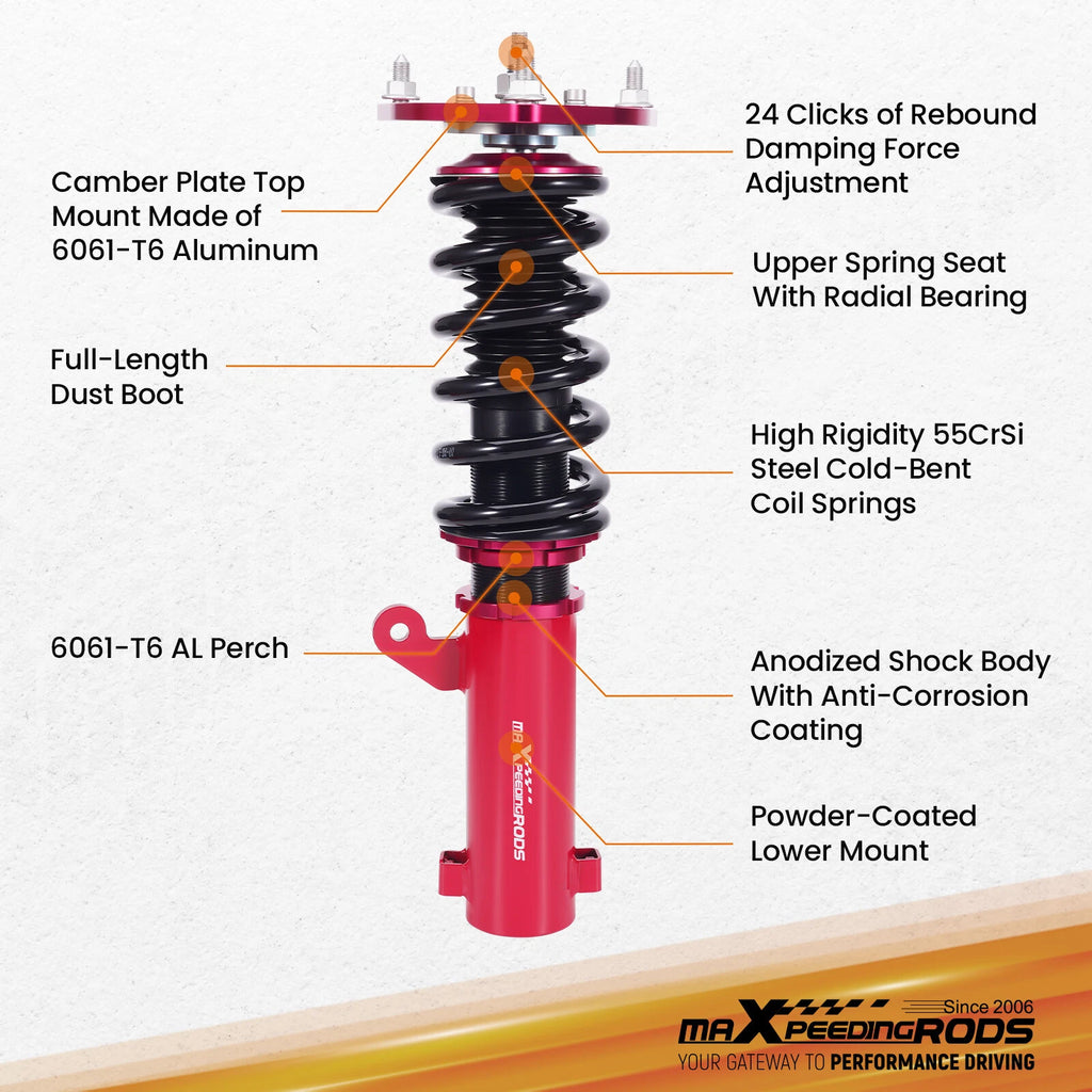 24 Way Damper Coilover Shocks Lowering Kit for Mitsubishi Eclipse (2000-2005)