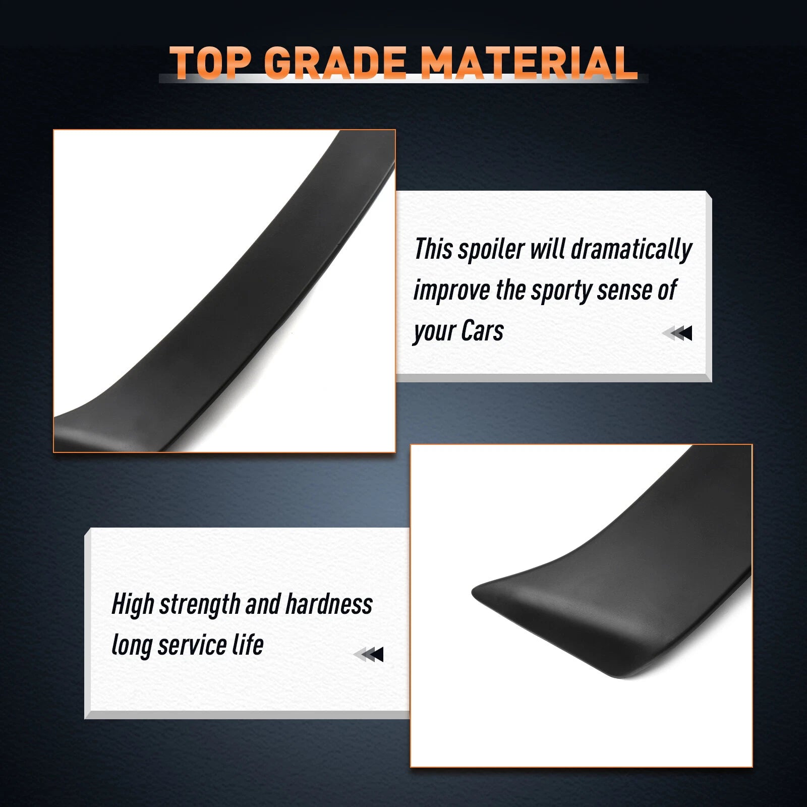 Matte Black Wing Spoiler with LED Brake for Toyota Corolla (2003–2013)