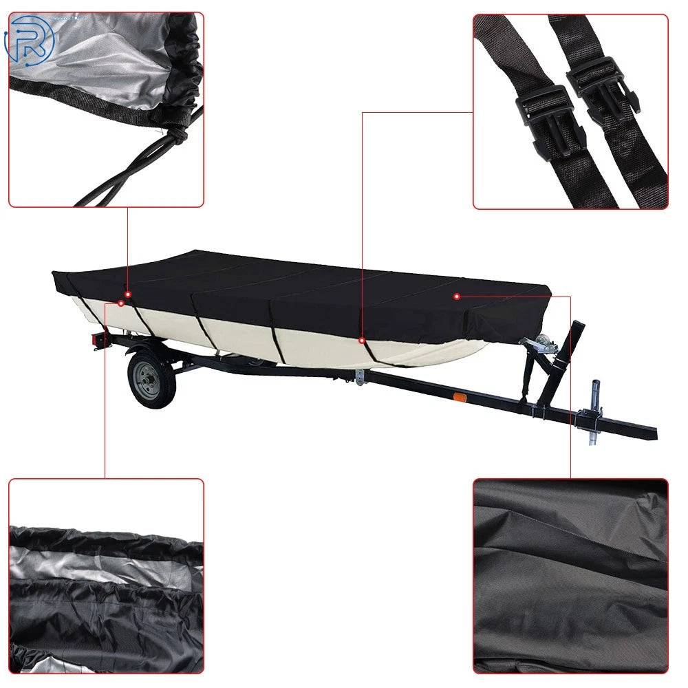 210D Waterproof Boat Cover for Jon Boat (Beam Width Up to 75")