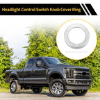 Headlight Control Switch Knob Cover Ring for Ford F-150 (2016–2021) Silver Tone