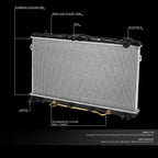 Aluminum Core Cooling Radiator for Hyundai Elantra/Tiburon (1996–2001) DPI 1897