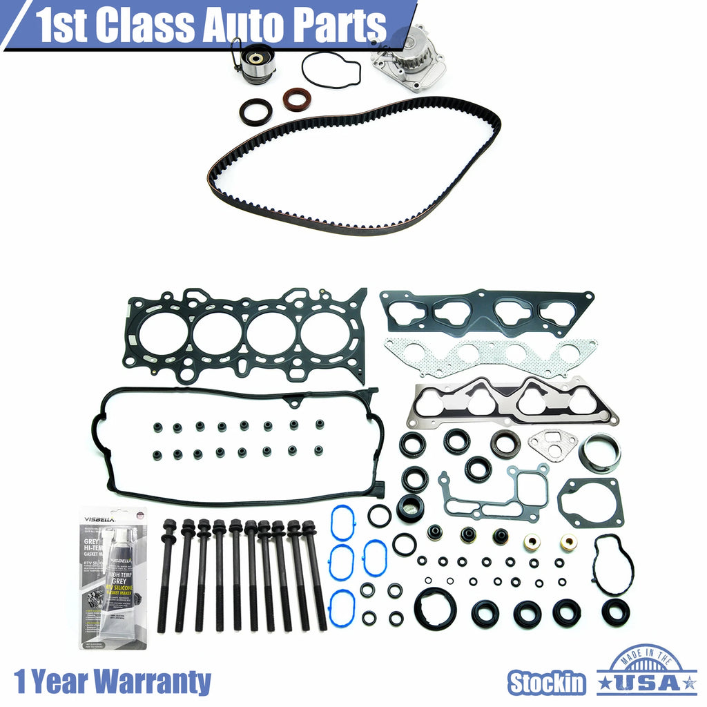 Timing Belt Kit with Water Pump and Head Gasket Bolts for Honda Civic (2001–2005)