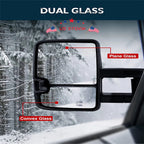 Power Heated Tow Mirrors with Dynamic LED Signal for Chevy Silverado GMC Sierra (2007-2013)