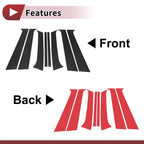 Door Pillar Window Trim for Hyundai Santa Fe 2006-2012 Carbon Fiber Black