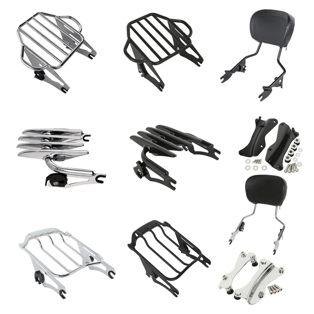 Detachable Sissy Bar Luggage Rack Docking Kit for Harley Touring (2014–2023)