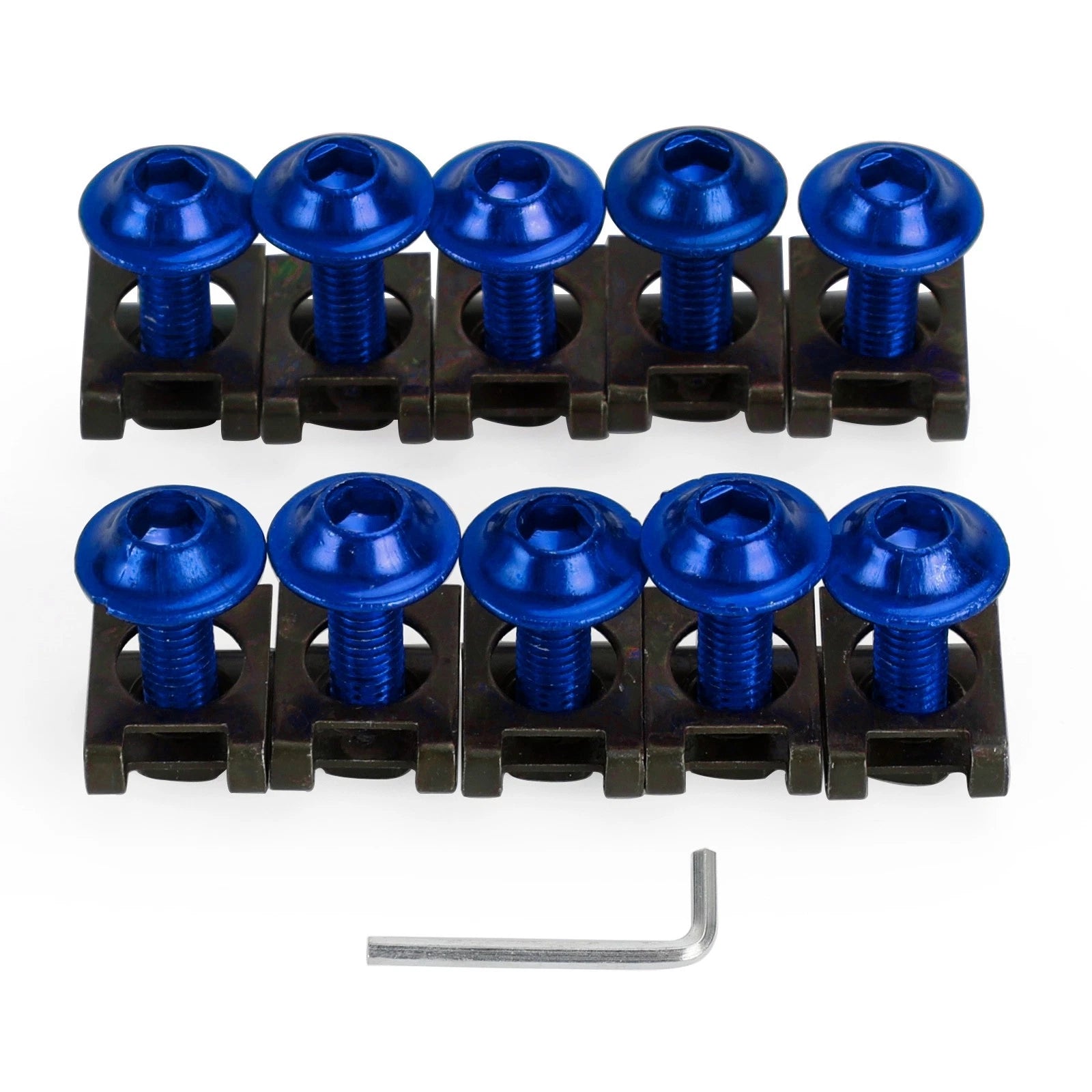 10X Aluminum Fairing Screen M6x20mm Screw Bolts Clips for Motorcycle