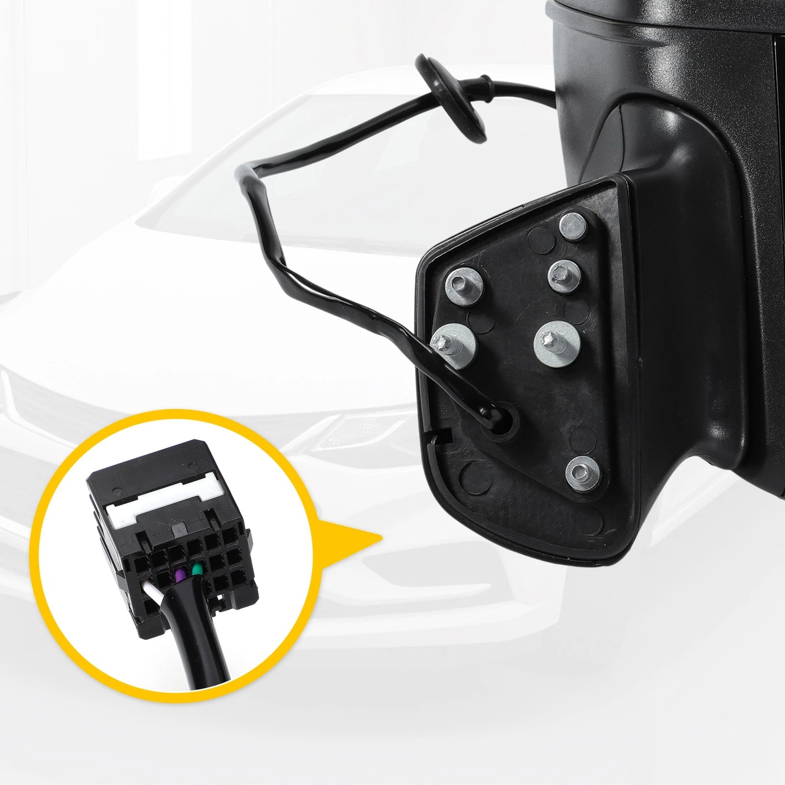 3Pin Left Side Door Mirror Black for Chevy Cruze (2016–2019) Sedan/Hatchback