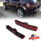 2X Red Lens Rear Bumper Side Marker Lights for Lincoln MKX (2007–2010)
