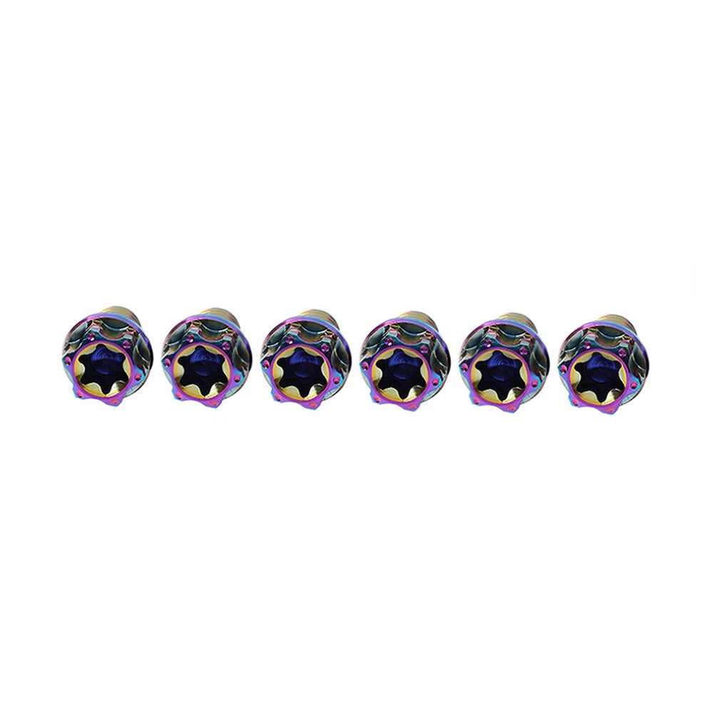 Set of 6 Titanium Torx Head Flange Bolts M8x40mm for Motorcycle
