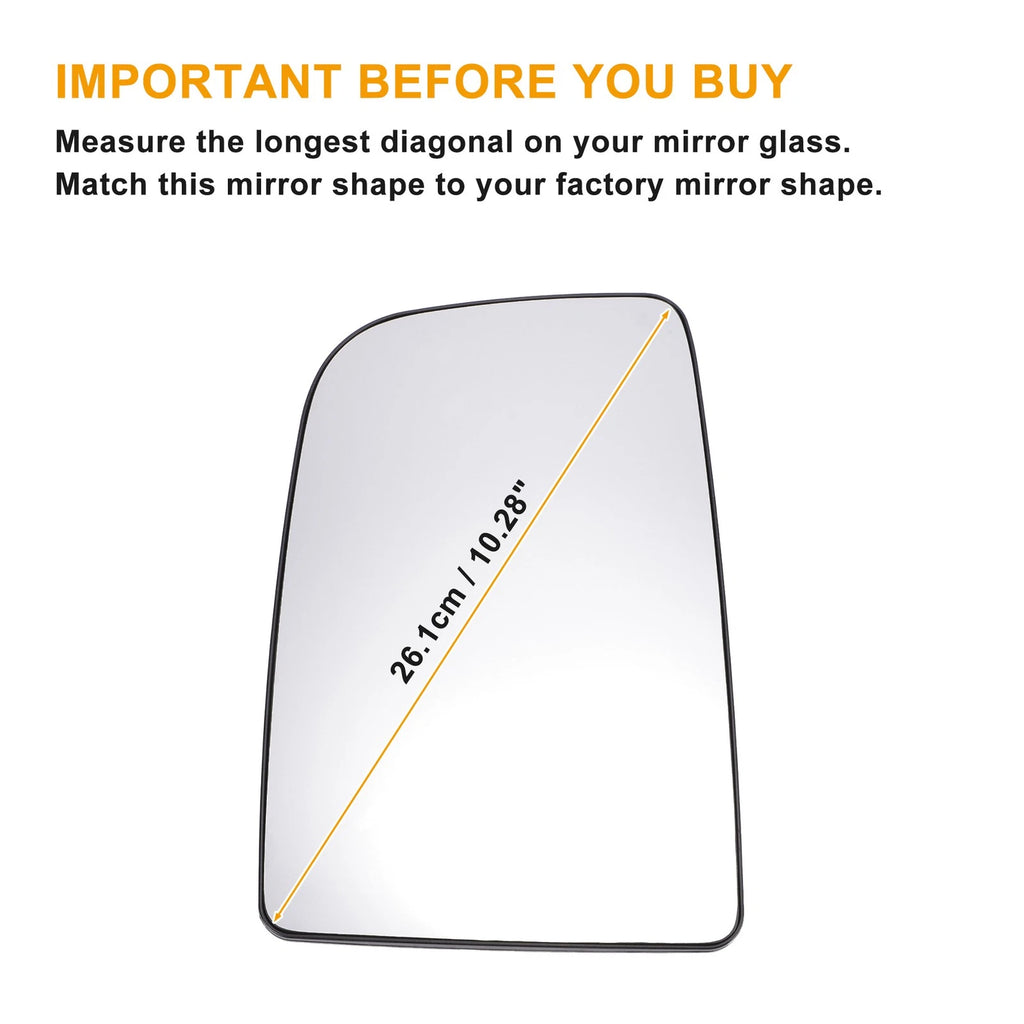 Left Upper White Mirror Glass for Mercedes Sprinter (2006–2011)