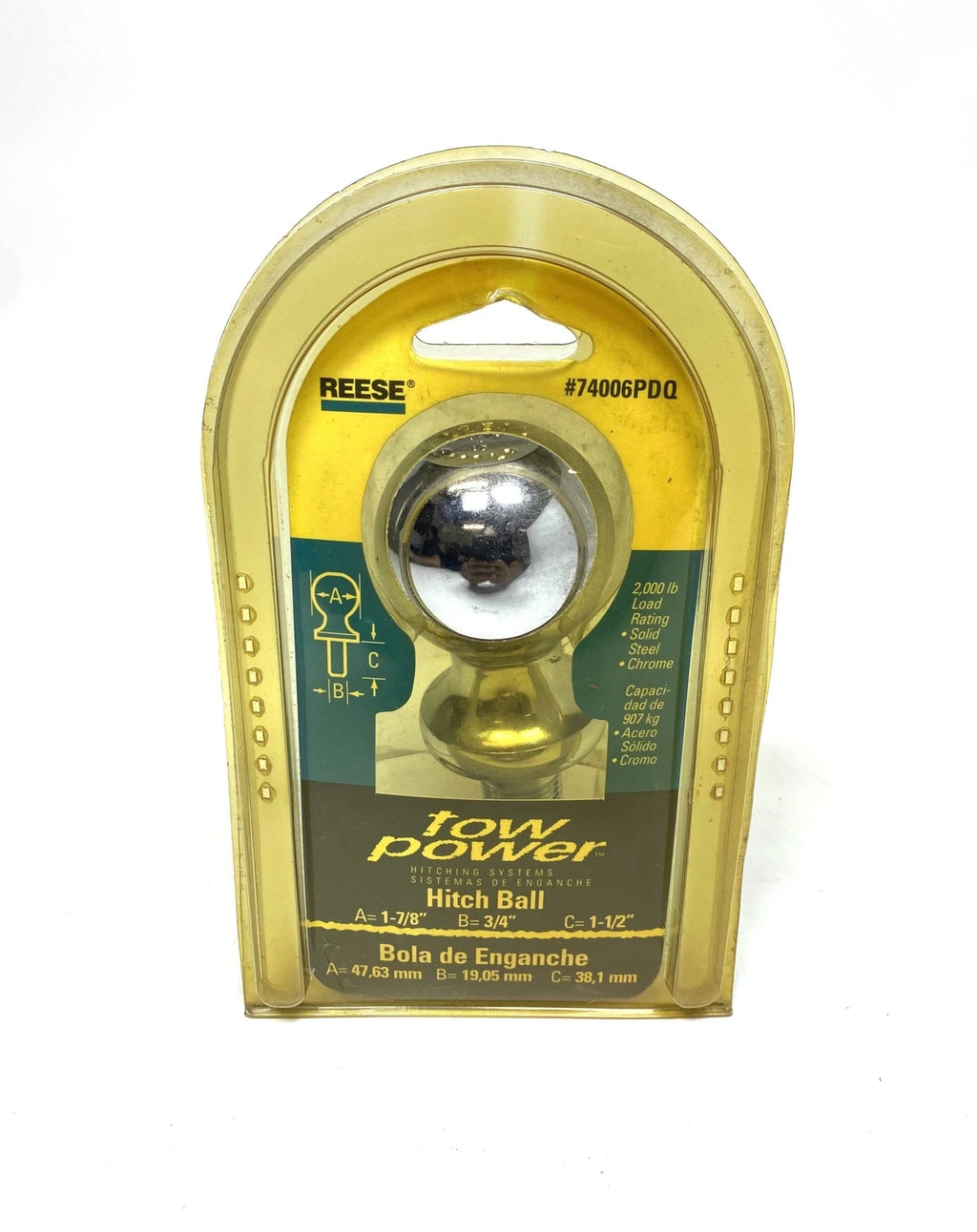 1 7/8" Trailer Hitch Ball for Reese 74006PDQ (2000LB)