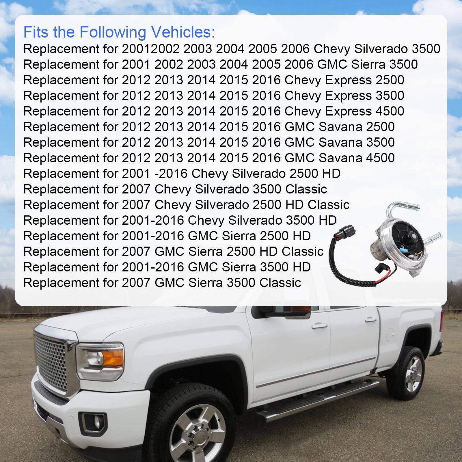 Fuel Filter Housing Primer for Chevrolet 6.6L Duramax (2004-2013)