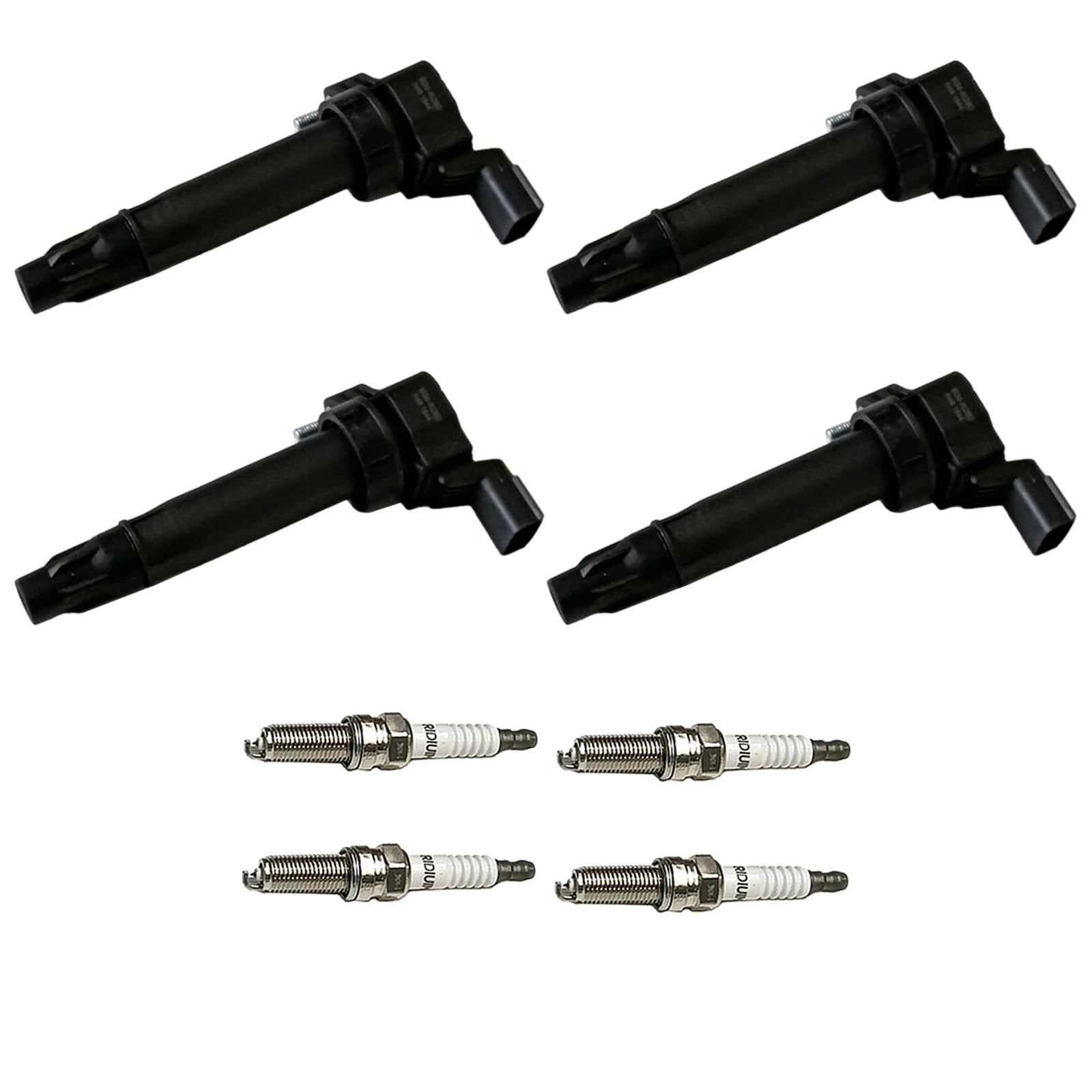 Set of 4 Ignition Coils & Spark Plugs for Chevrolet Spark (2013-2015)