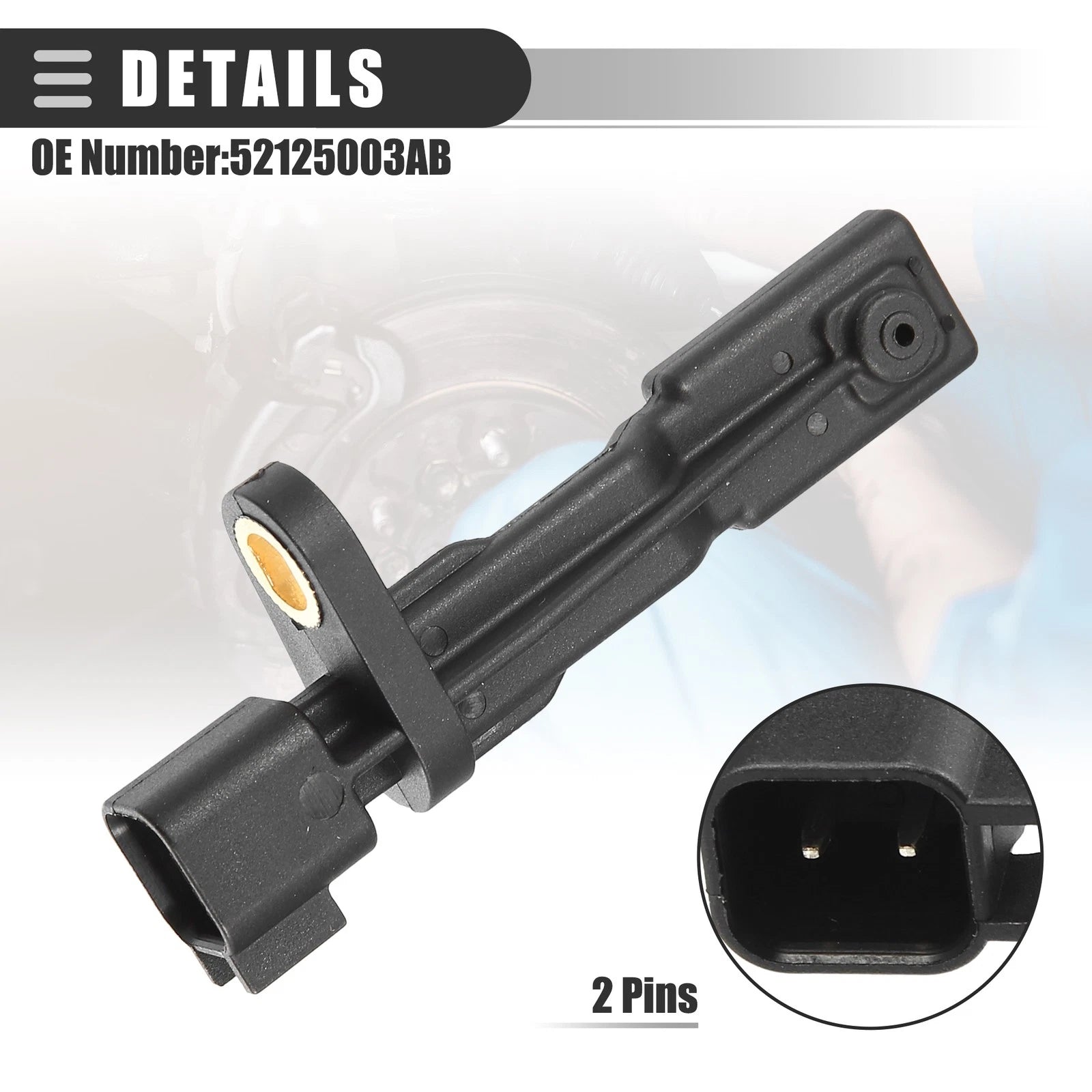 2 Pcs Wheel Speed Sensor 52125003AB for Dodge Nitro, Jeep Liberty (2007–2012)