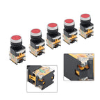 5pcs 22mm Momentary Red Push Button Switch 1NC 1NO DC 220V 10A