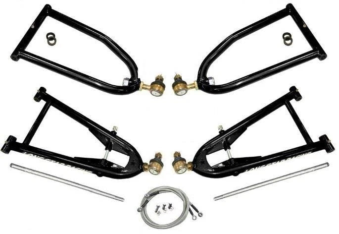 Set of 2 Lonestar DC-4 Long Travel A-Arms + Streamline Brake Lines for KFX400 LTZ400 (2003–2004)