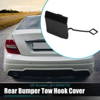 Rear Bumper Tow Hook Cap for Mercedes Benz E-Class (2010-2016) Black