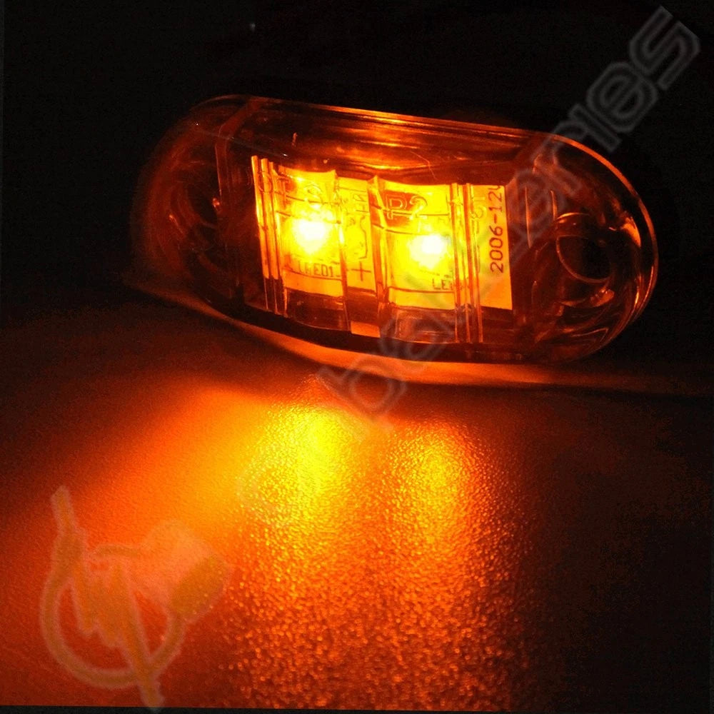 20X Amber Oval Side Marker Lights for Trailer Truck (2.5")