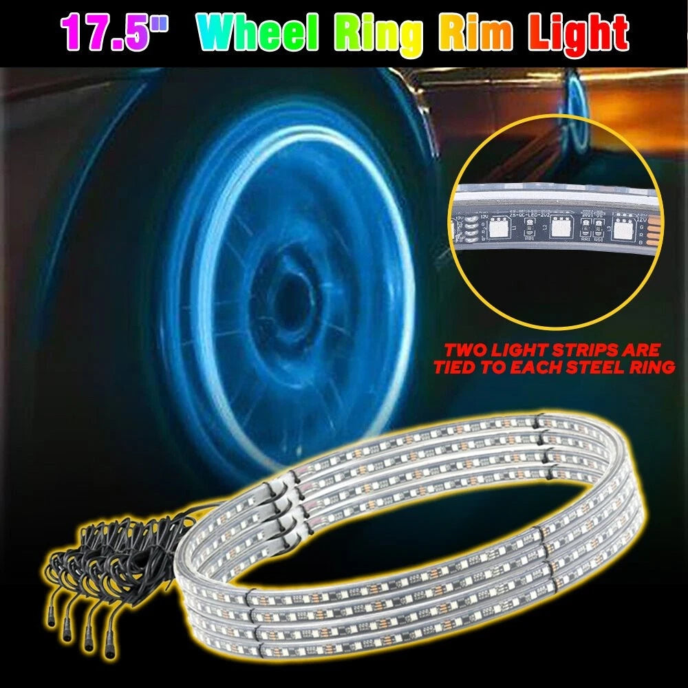 4x17.5" RGB Wheel Lights for Truck (Bluetooth APP)