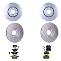 Set of 4 Hella Low-Met Disc Brake Pads & Rotors for Audi A6 Quattro (2001)