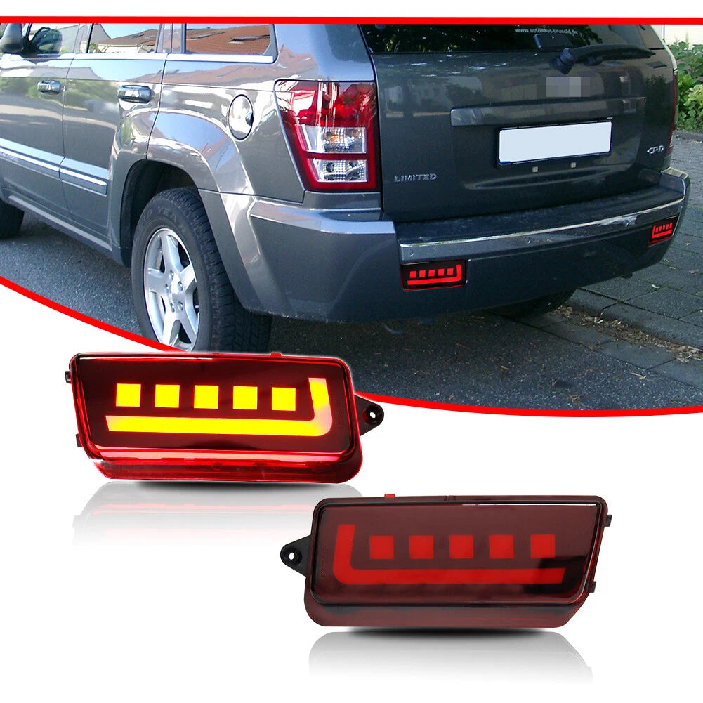 2X Red LED Tail Brake Signal Lights for Jeep Grand Cherokee (2005–2010)