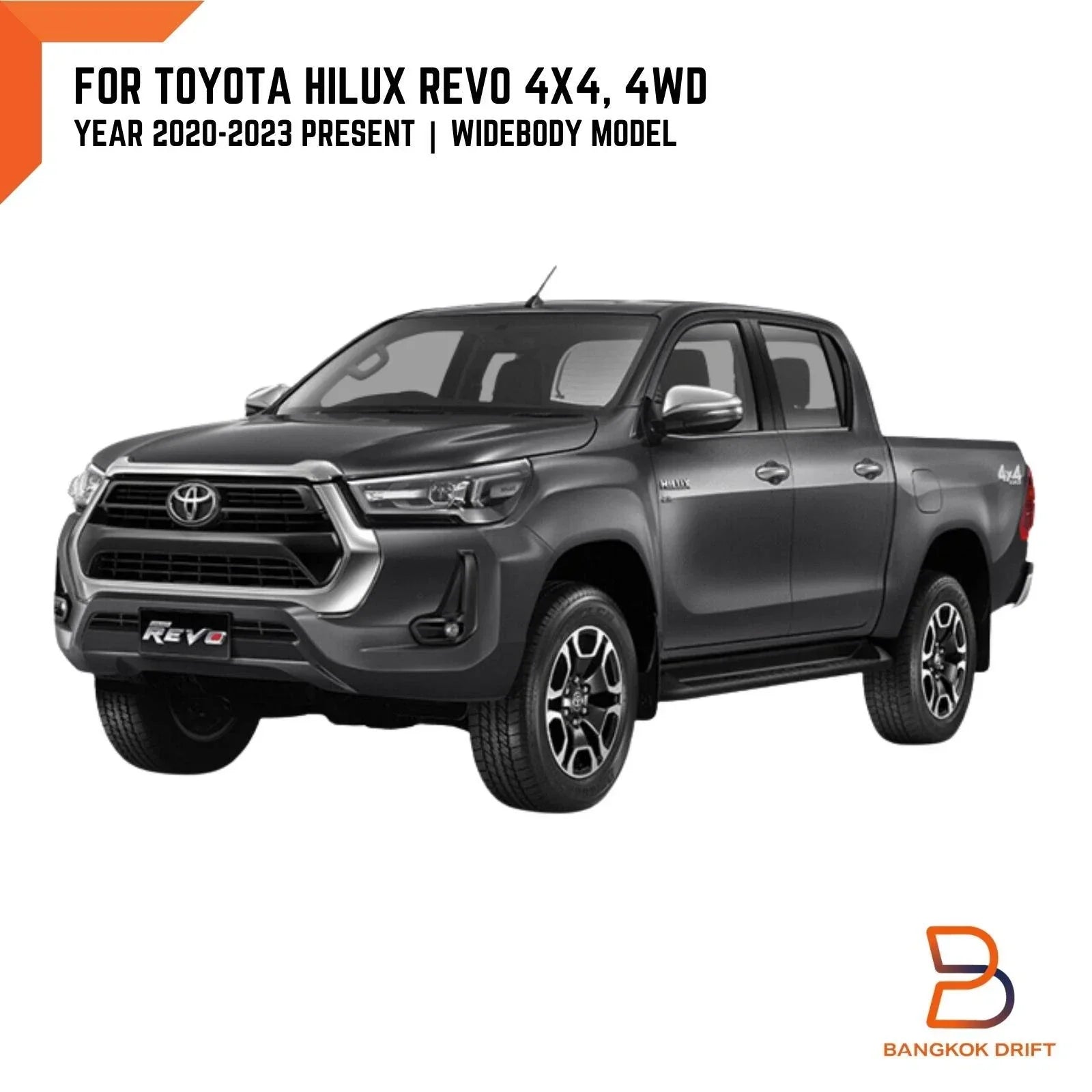 5" Rocco Black Red Fender Flares for Toyota Hilux Revo (2020-2023)