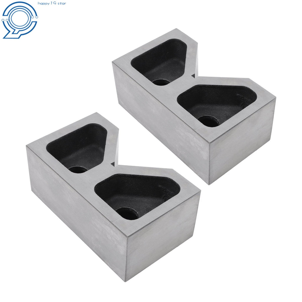 1 Pair Cast Iron V-Blocks for Precision Machining (0.0001 Accuracy)