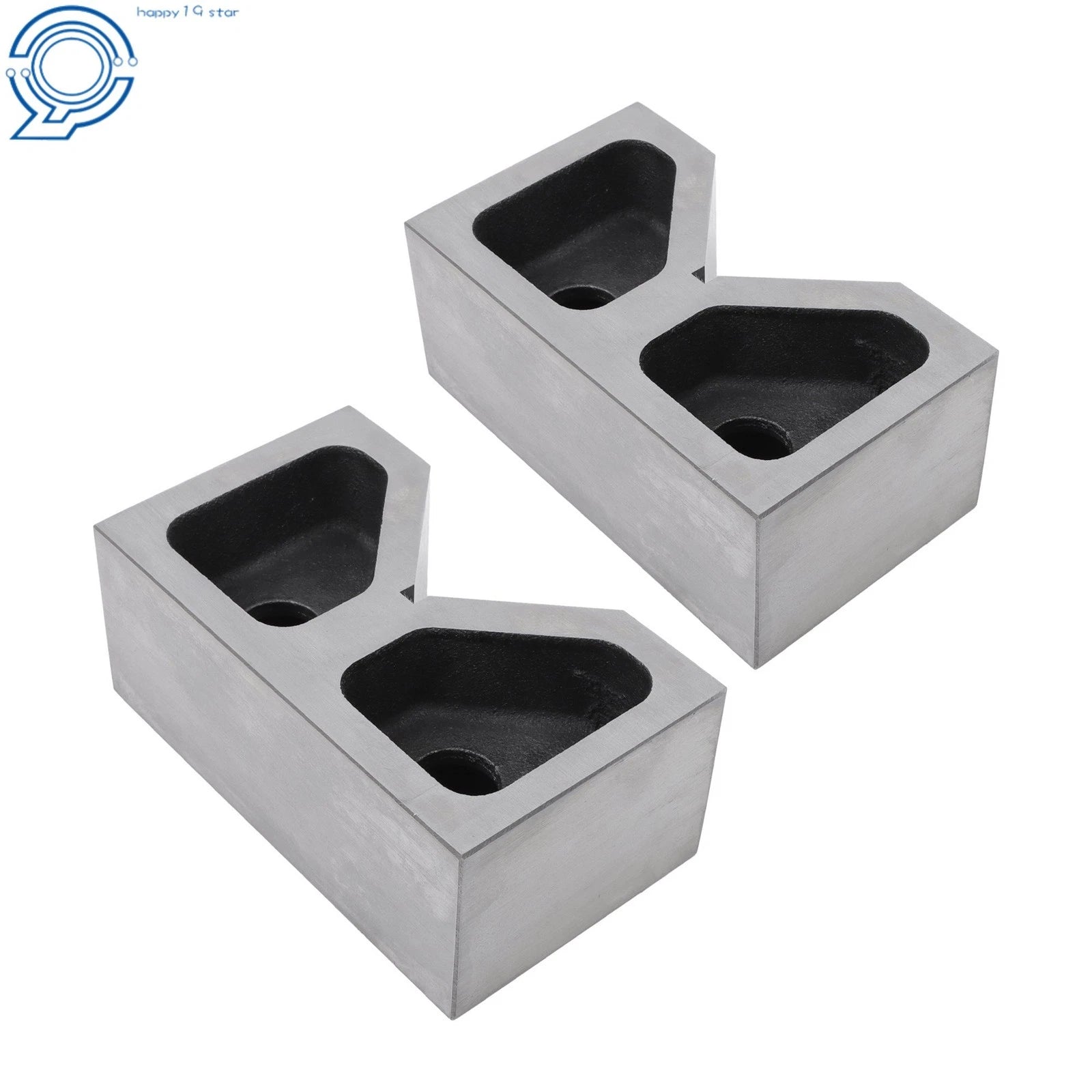 1 Pair Cast Iron V-Blocks for Precision Machining (0.0001 Accuracy)
