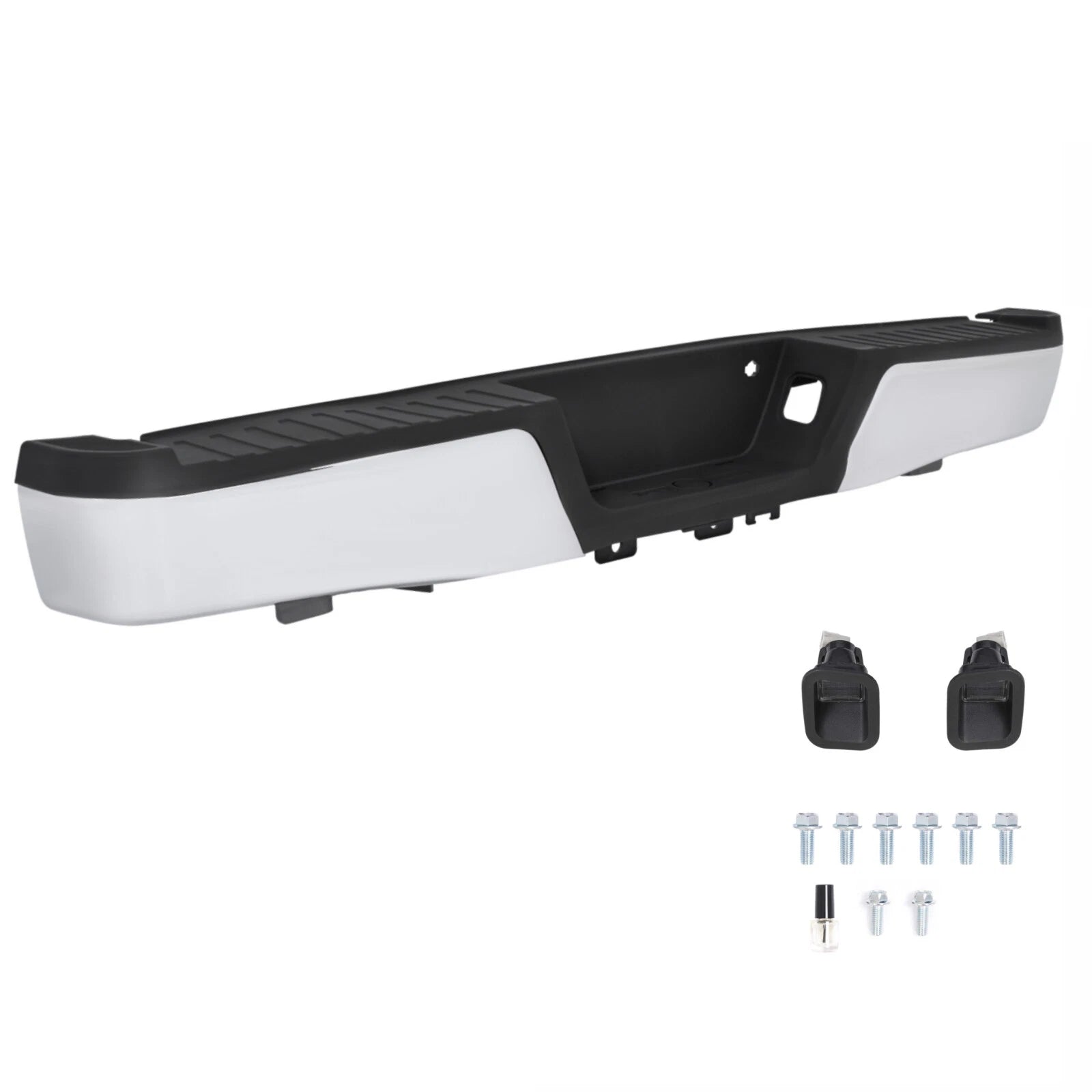 Chrome Rear Step Bumper for Ford F150 (2015-2020) W/O Park Sensor Holes