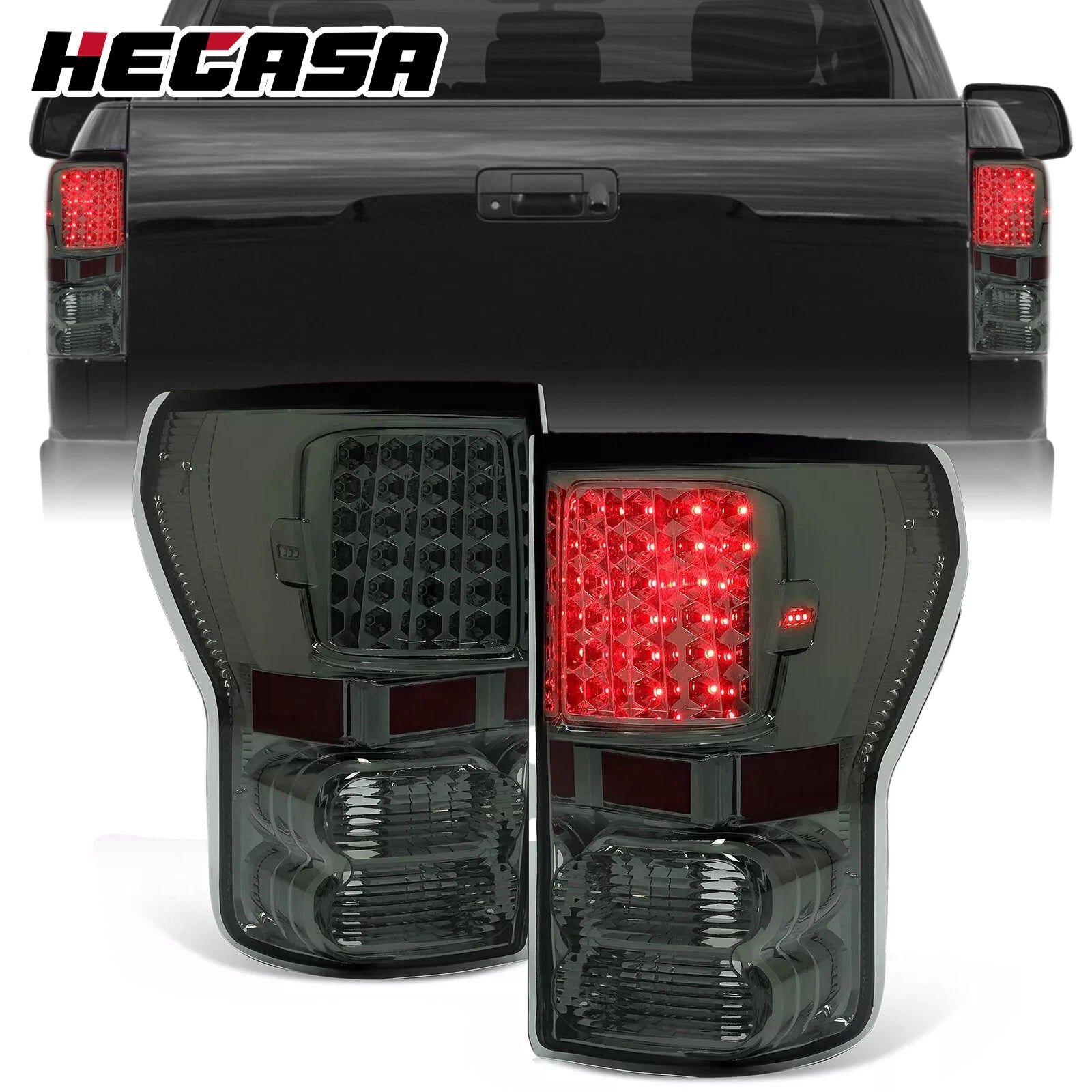 2X LED Tail Lights for Toyota Tundra (2007–2013) Smoke Lens