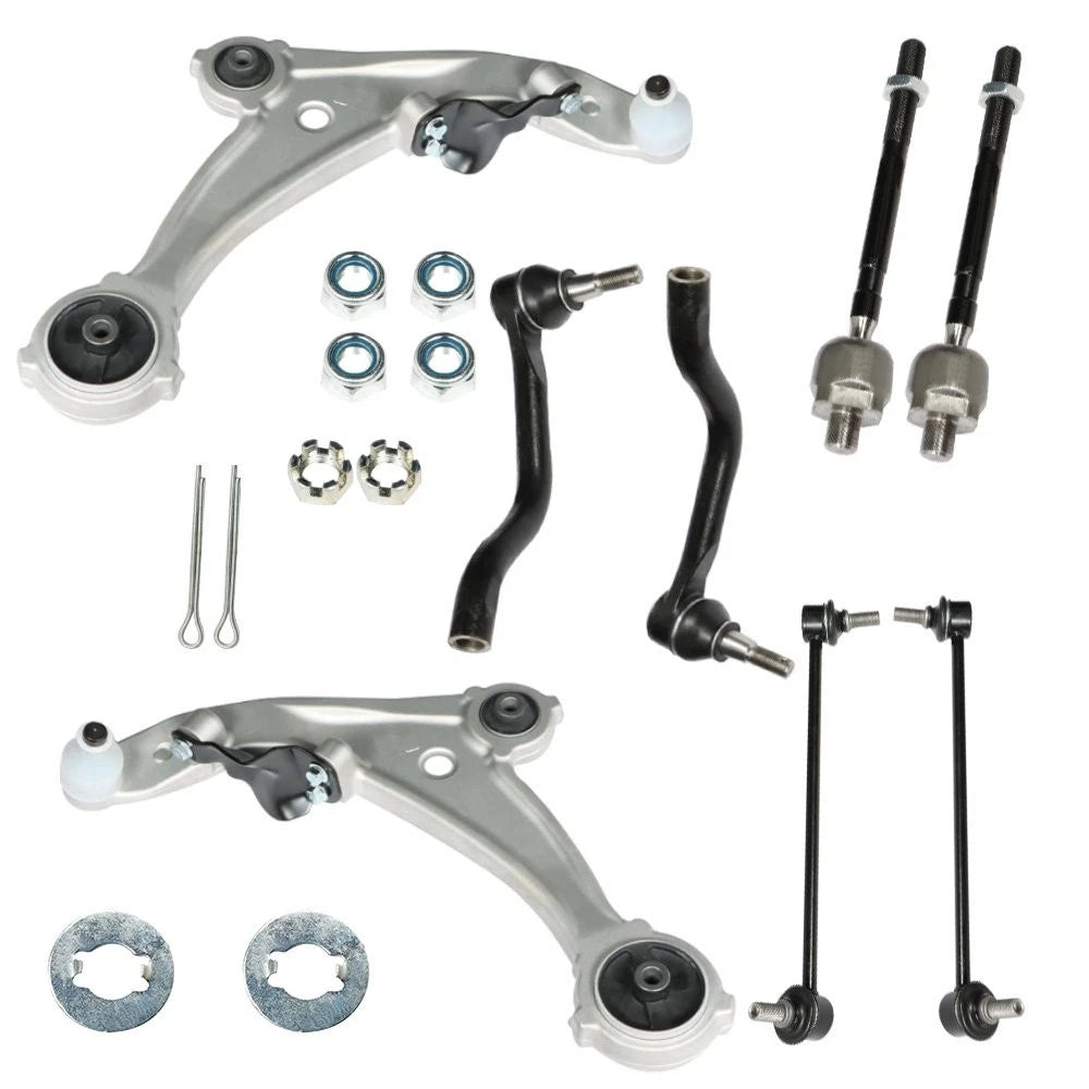 Set of 8 Front Control Arms Kit and Tie Rod for Nissan Altima Sedan (2007–2013)
