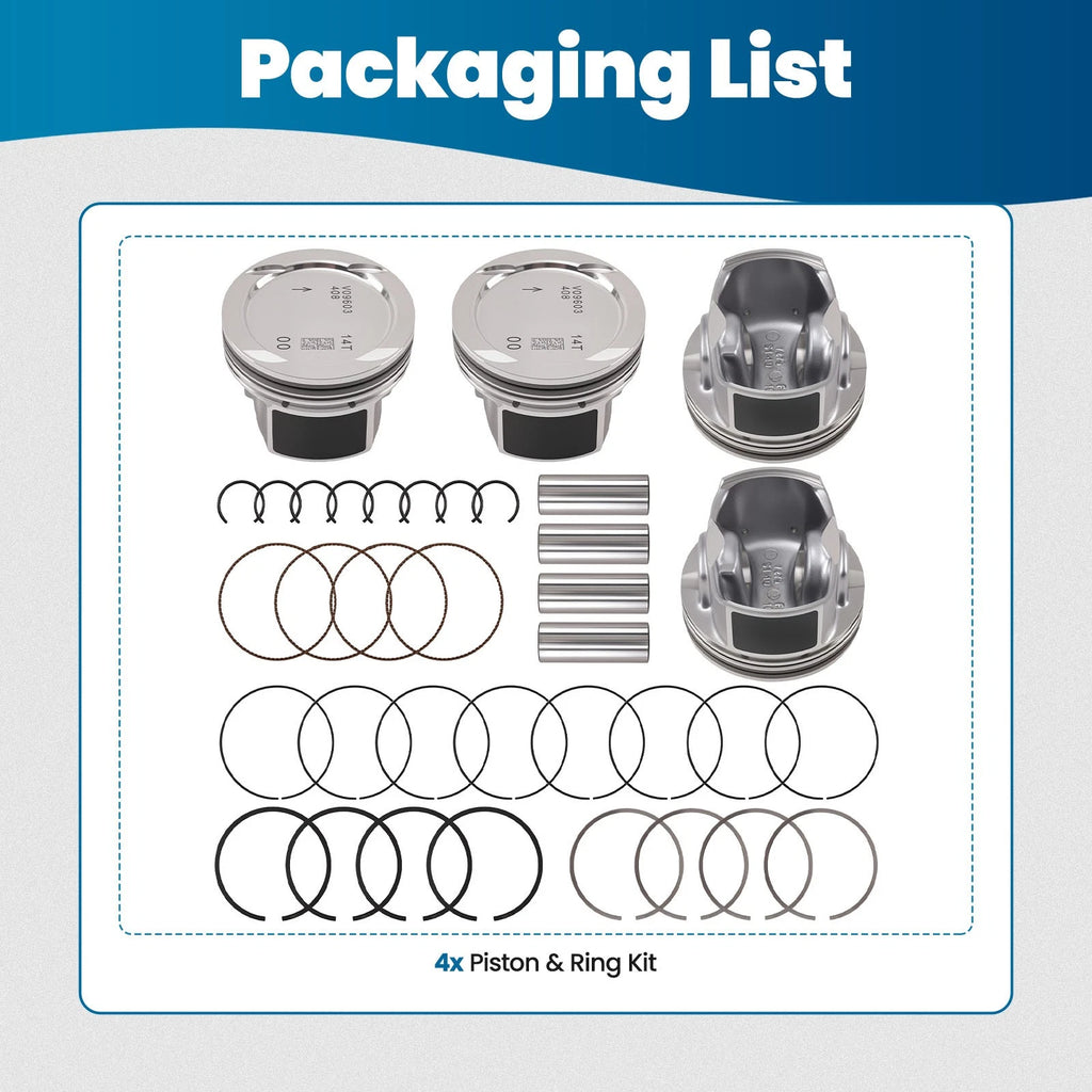 Set of 4 Pistons & Rings for Chevy Cruze Sonic Trax Encore (2011–2021)