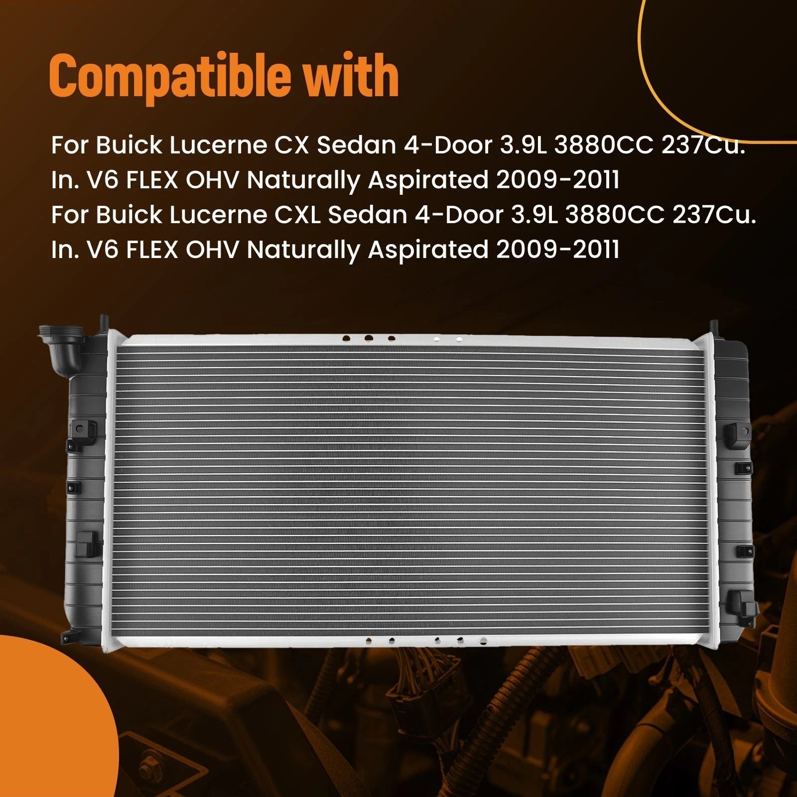 Coolant Radiator for Buick Lucerne CX CXL (2009–2011)