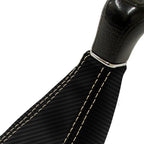 Manual Shift Boot Cover for Honda Civic (1998–2002) Carbon Fiber Beige Stitch
