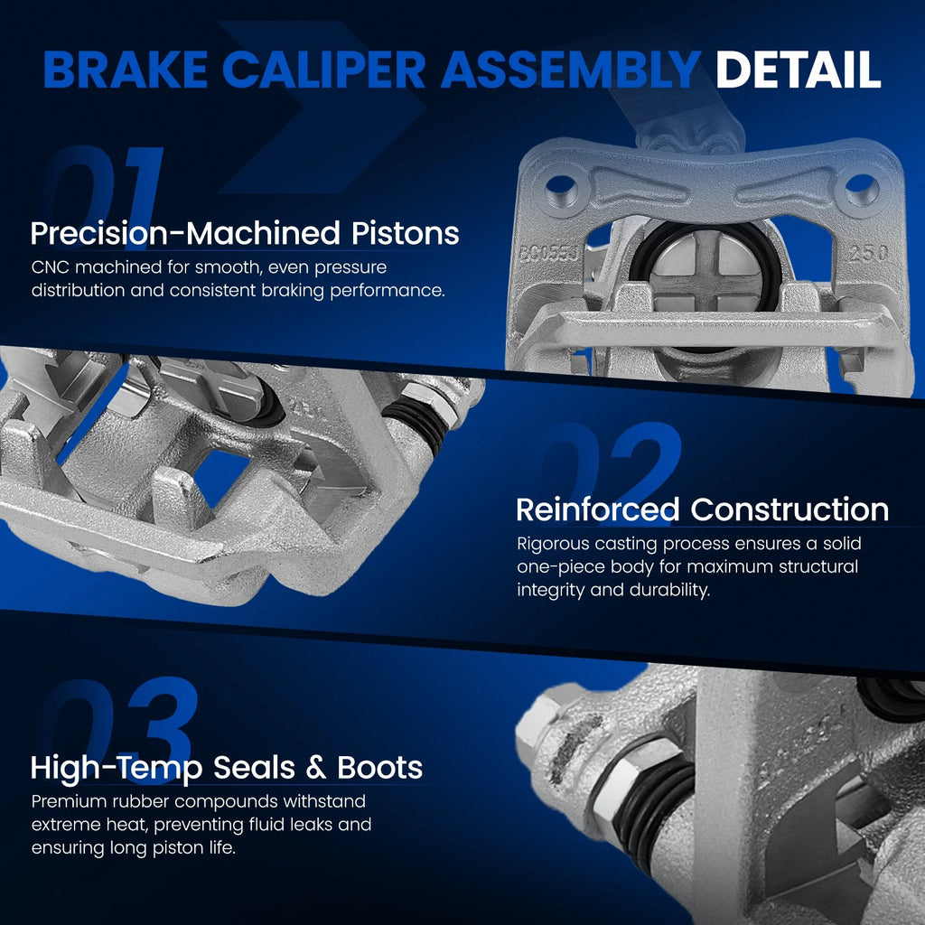 Rear Brake Calipers with Bracket for Acura TSX (2009–2014)