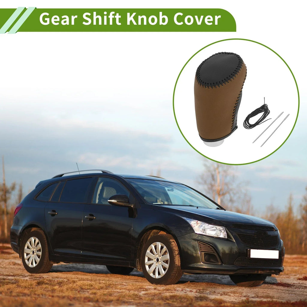 Car Gear Shift Knob Cover for Chevrolet Malibu (2016-2020) Black Brown