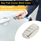 Flip Key Case for Audi A1 (2010–2018) - White Silver Tone TPU Silicone
