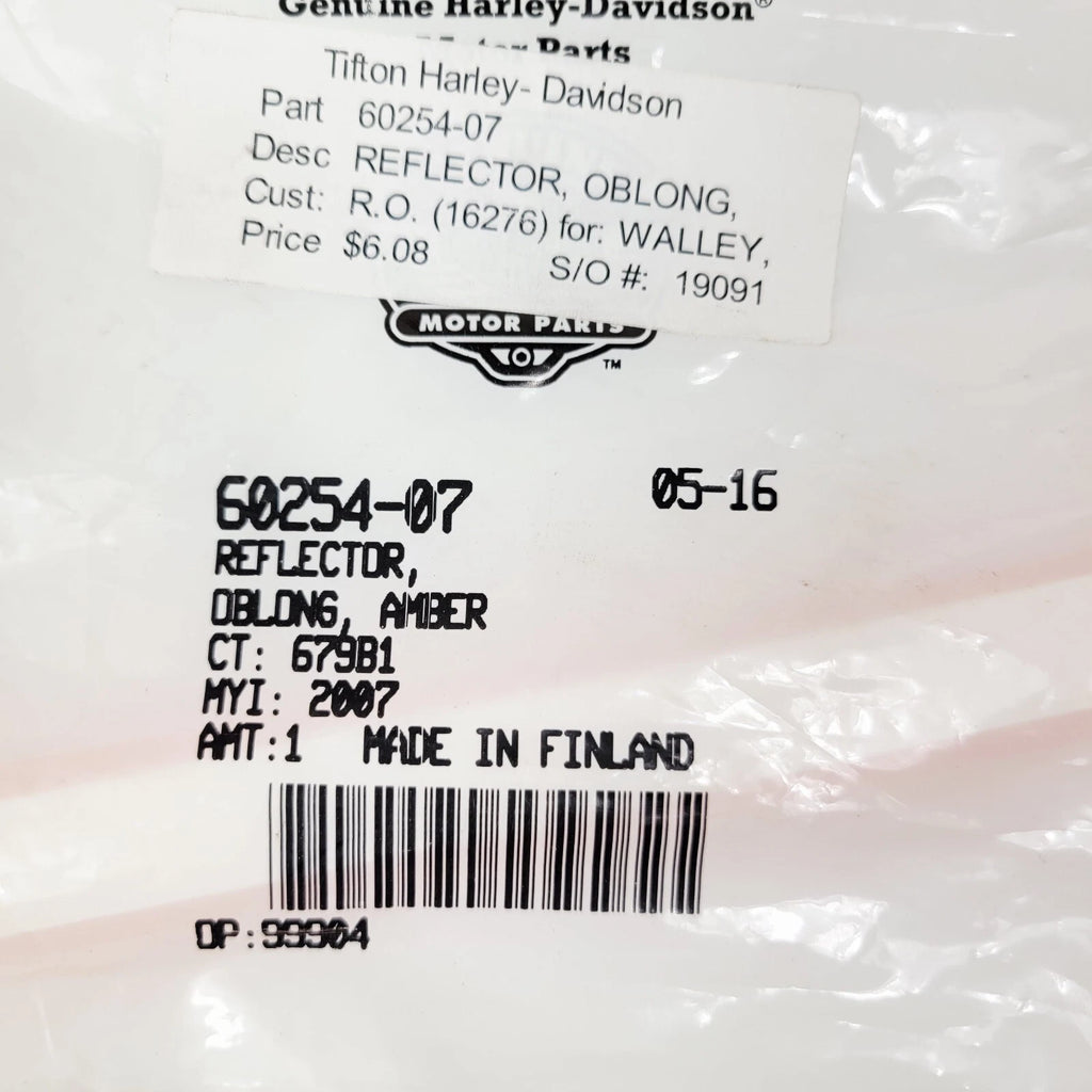 Oblong Amber Reflector for Harley-Davidson (60254-07)