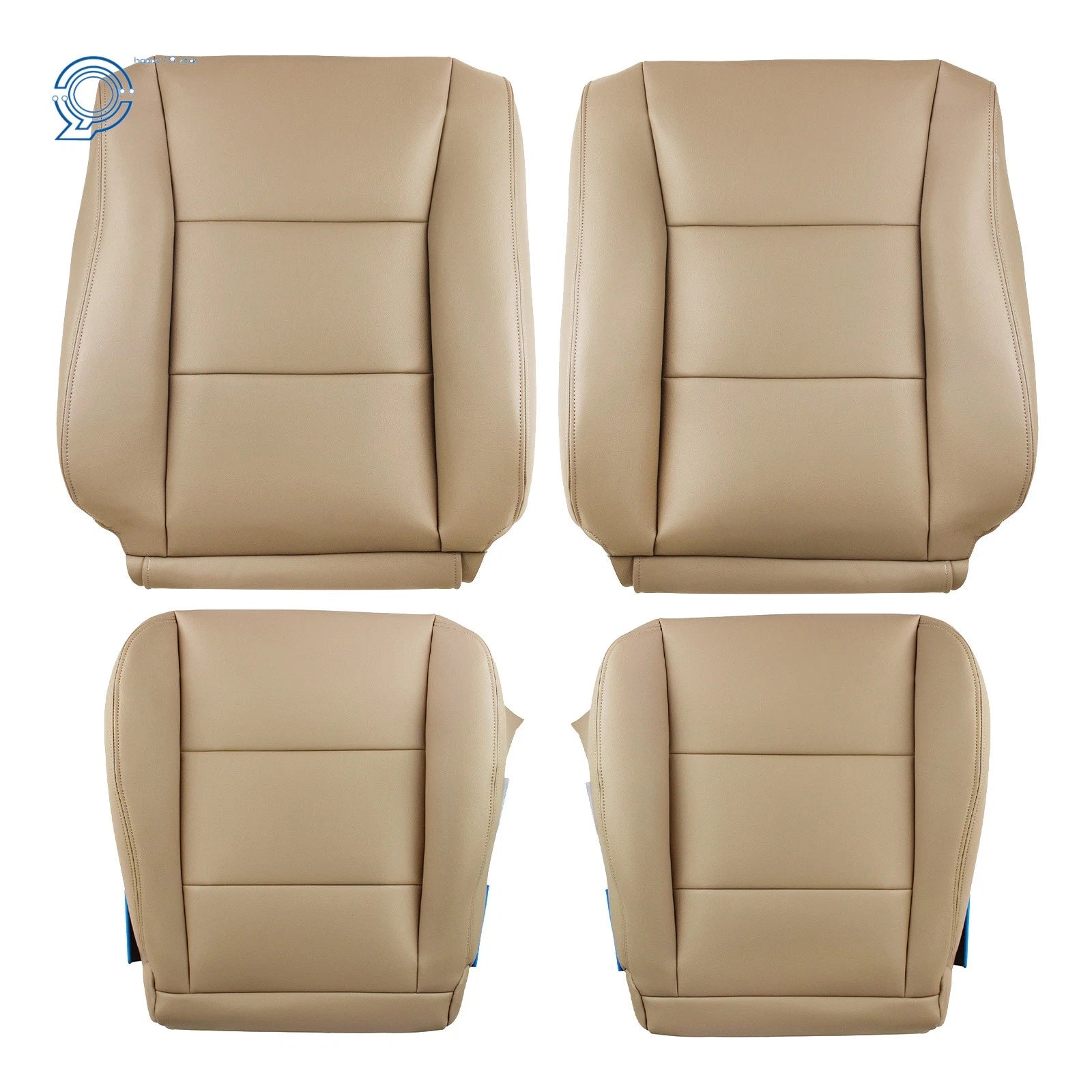 Set of 2 Leather Seat Covers for Toyota Land Cruiser (1998–2007) Tan