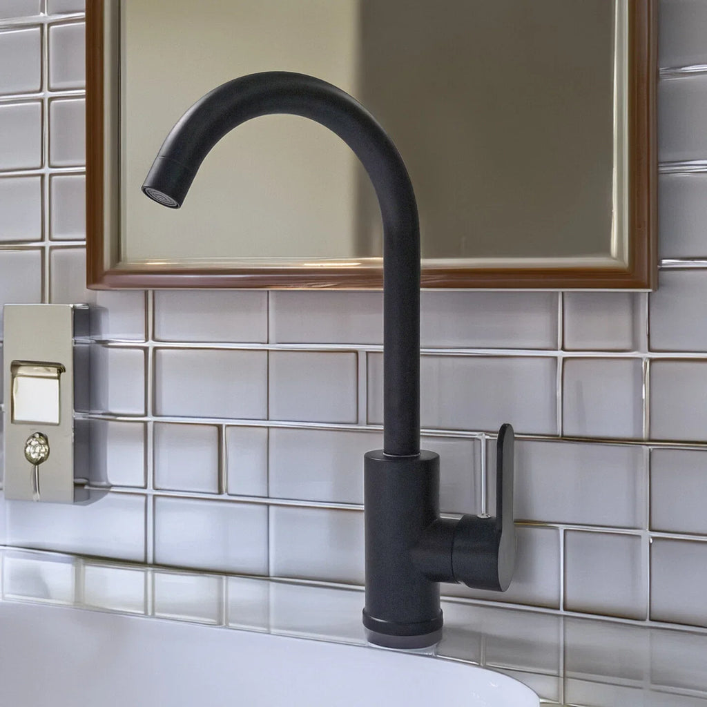 ABS Plastics Kitchen Faucet Sink Mixer Sprayer Single Handle w/Hoses Hot/Cold