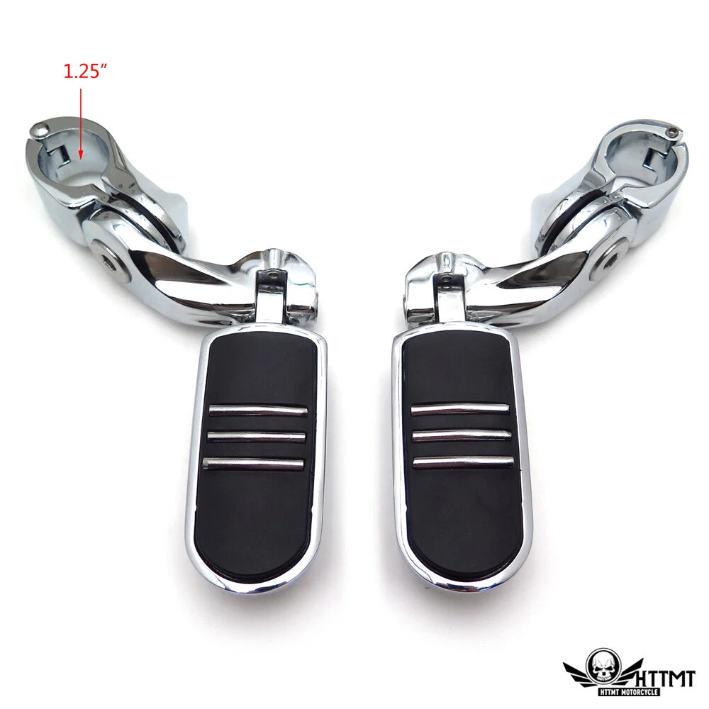 Streamliner Foot Peg Set for 1.25" Engine Guard (Adjustable Mount Kit)