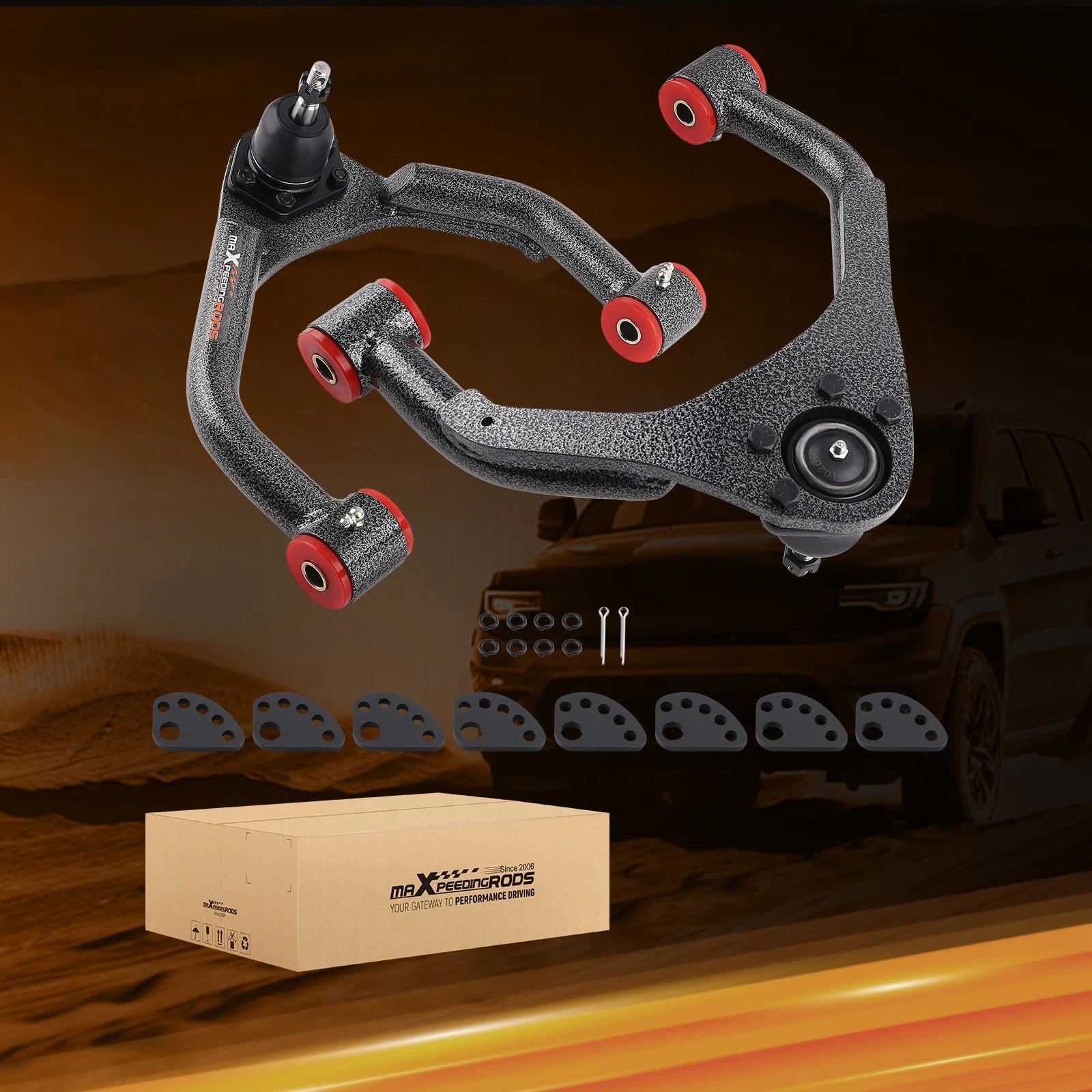 Pair Upper Drop Alignment Control Arms Drop Kit for Silverado Sierra 1500 (2007–2015)